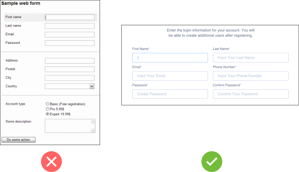 Friction to requesting information or purchasing